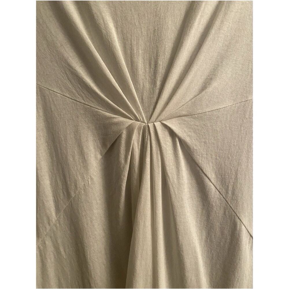 Free People FP Beach Ivory Ruched Front Midi Dress Keyhole Back Hi Low Hem Small - Picture 3 of 7